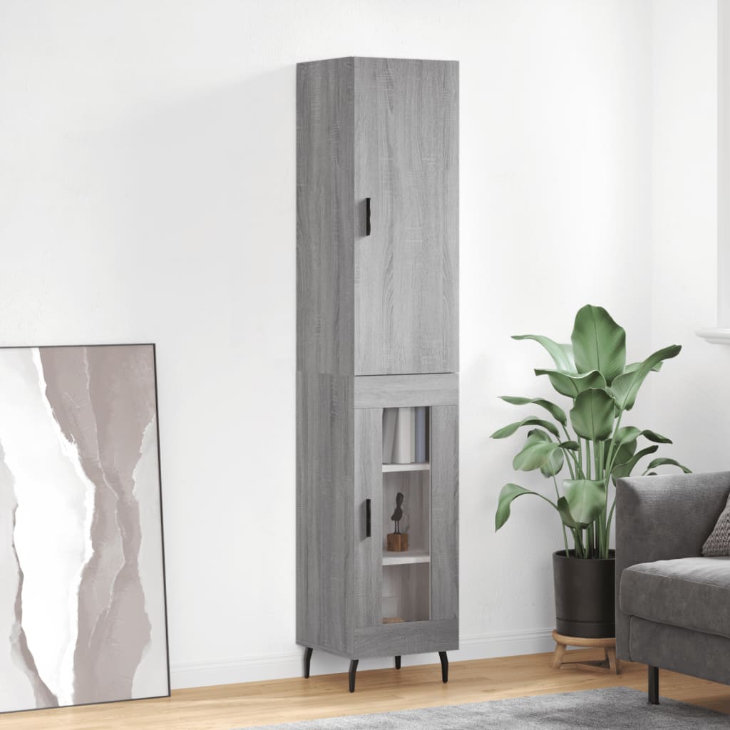 Credenza Grigio Sonoma 34,5x34x180 cm in Legno Multistrato - homemem39