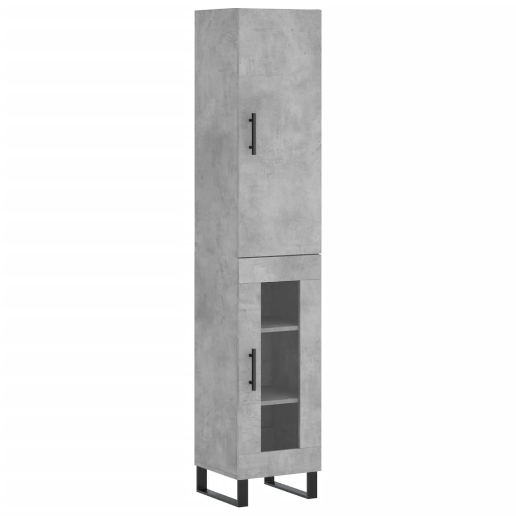 Credenza Grigio Cemento 34,5x34x180 cm in Legno Multistrato - homemem39