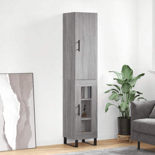 Credenza Grigio Sonoma 34,5x34x180 cm in Legno Multistrato - homemem39