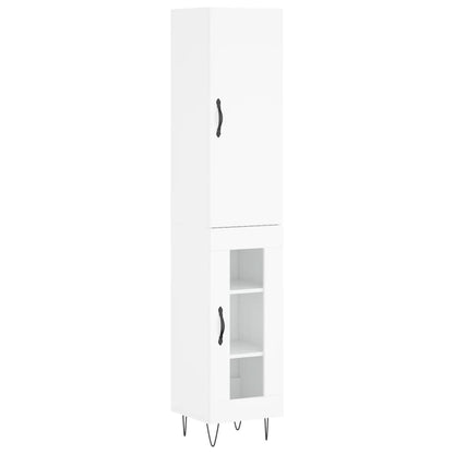 Credenza 34,5x34x180 cm in Legno Multistrato Bianco Lucido - homemem39