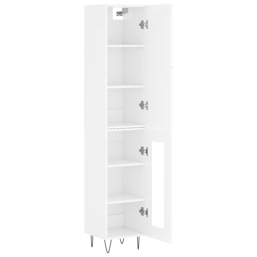 Credenza 34,5x34x180 cm in Legno Multistrato Bianco Lucido - homemem39