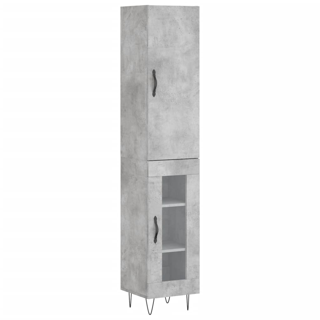 Credenza Grigio Cemento 34,5x34x180 cm in Legno Multistrato - homemem39