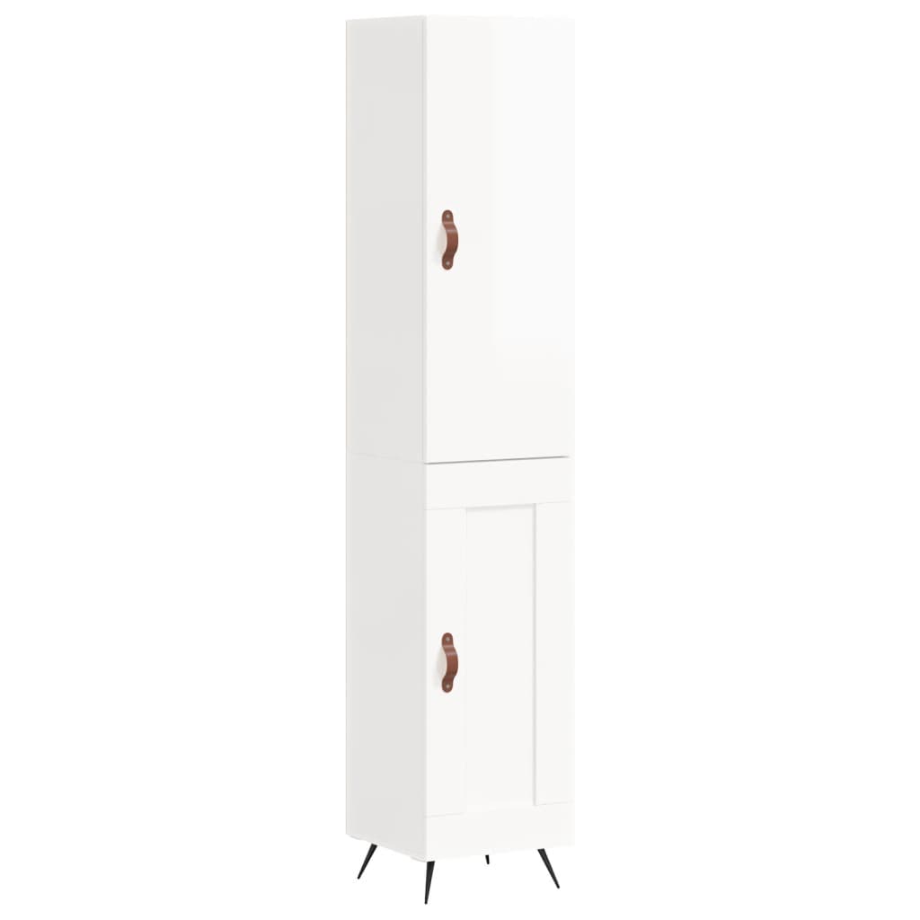 Credenza 34,5x34x180 cm in Legno Multistrato Bianco Lucido - homemem39