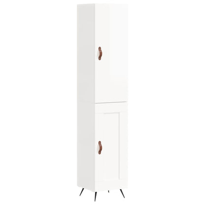 Credenza 34,5x34x180 cm in Legno Multistrato Bianco Lucido - homemem39