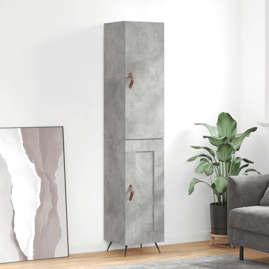 Credenza Grigio Cemento 34,5x34x180 cm in Legno Multistrato - homemem39