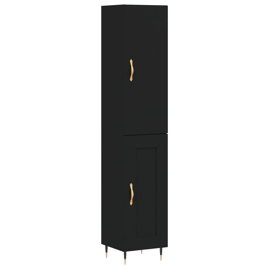 Credenza Nera 34,5x34x180 cm in Legno Multistrato - homemem39