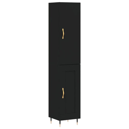 Credenza Nera 34,5x34x180 cm in Legno Multistrato - homemem39