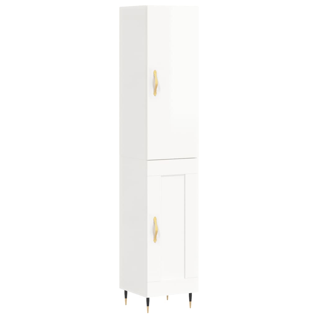 Credenza 34,5x34x180 cm in Legno Multistrato Bianco Lucido - homemem39