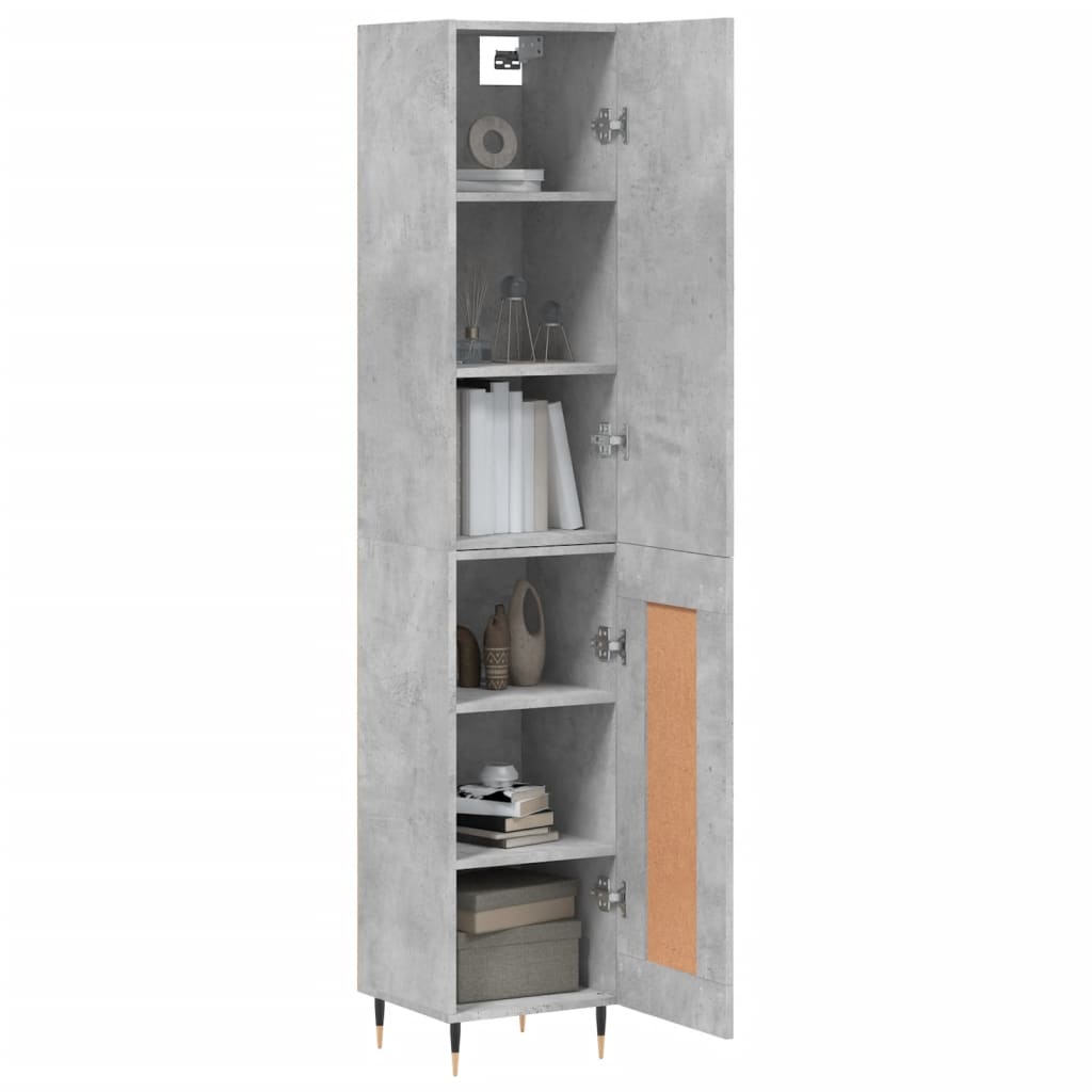 Credenza Grigio Cemento 34,5x34x180 cm in Legno Multistrato - homemem39