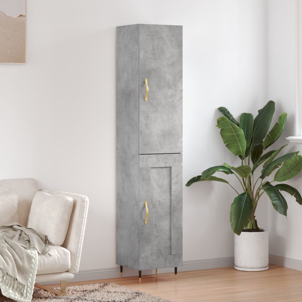 Credenza Grigio Cemento 34,5x34x180 cm in Legno Multistrato - homemem39