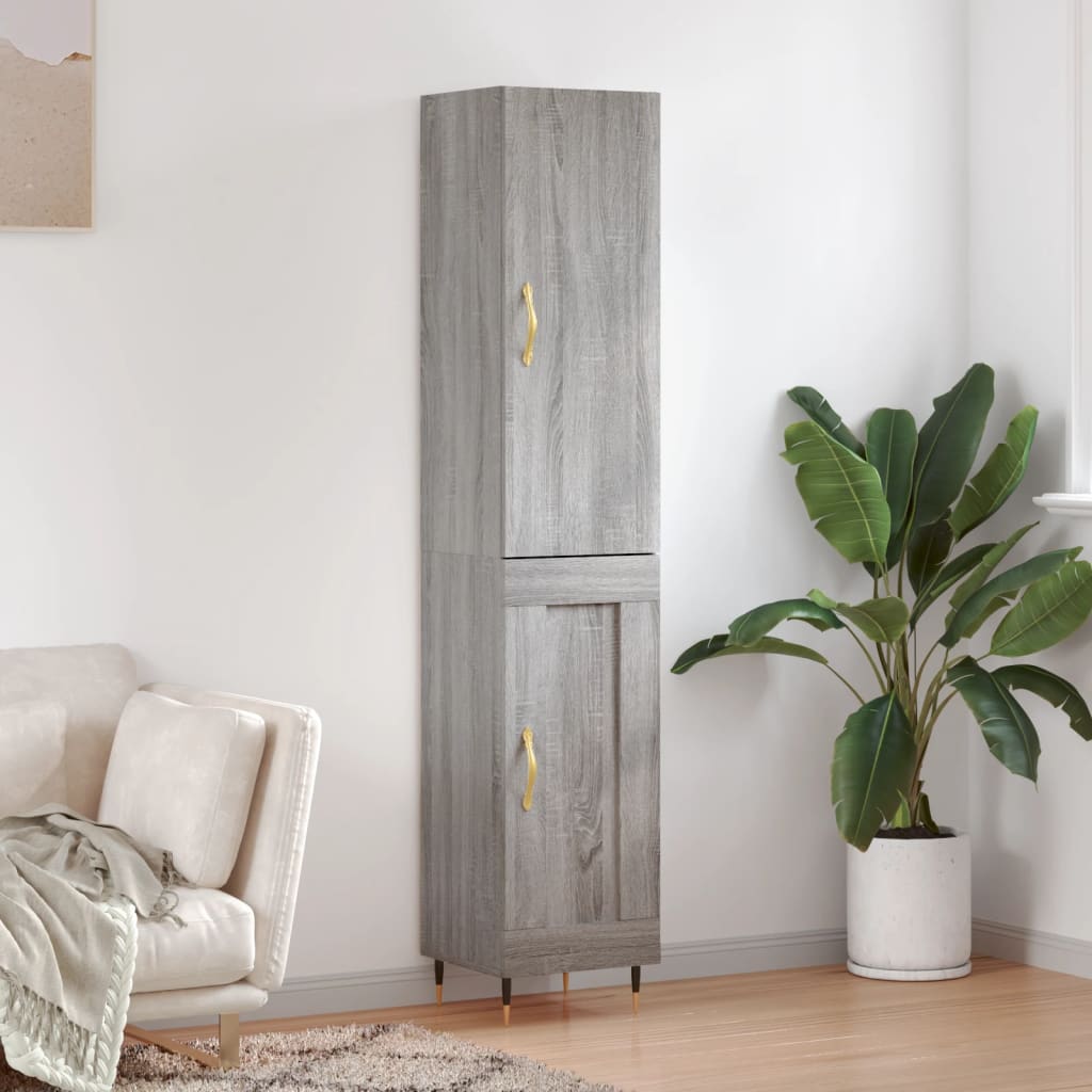 Credenza Grigio Sonoma 34,5x34x180 cm in Legno Multistrato - homemem39