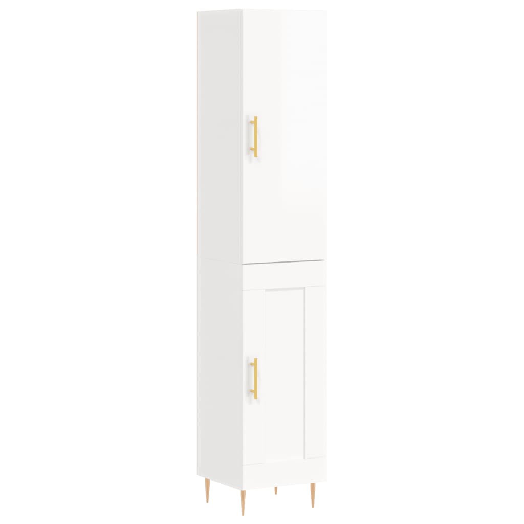 Credenza 34,5x34x180 cm in Legno Multistrato Bianco Lucido - homemem39