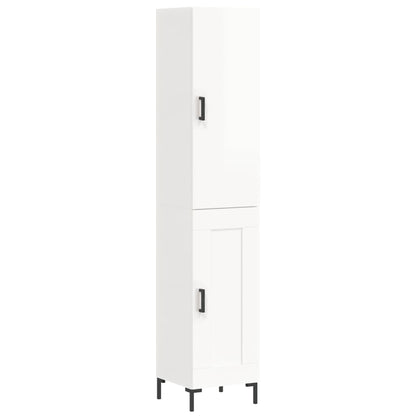 Credenza 34,5x34x180 cm in Legno Multistrato Bianco Lucido - homemem39