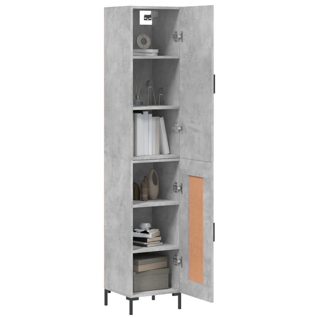 Credenza Grigio Cemento 34,5x34x180 cm in Legno Multistrato - homemem39