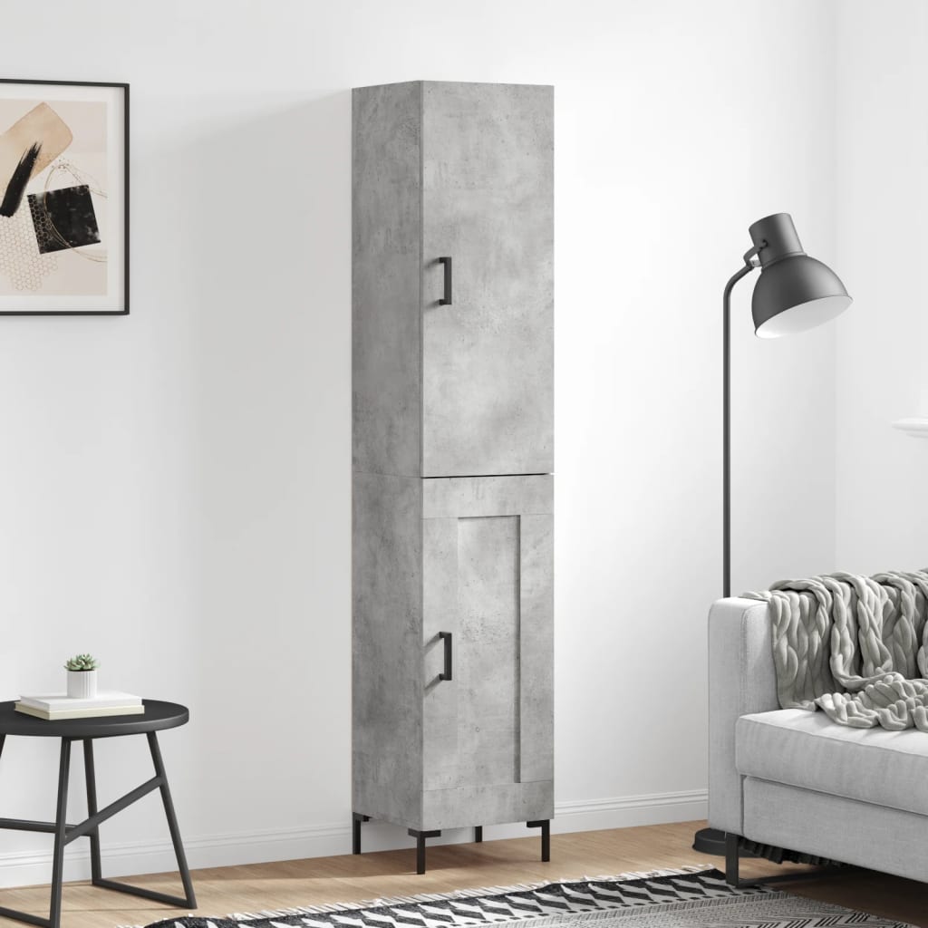 Credenza Grigio Cemento 34,5x34x180 cm in Legno Multistrato - homemem39