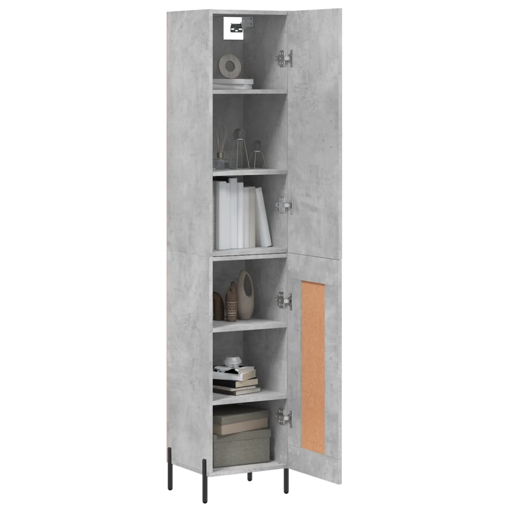 Credenza Grigio Cemento 34,5x34x180 cm in Legno Multistrato - homemem39