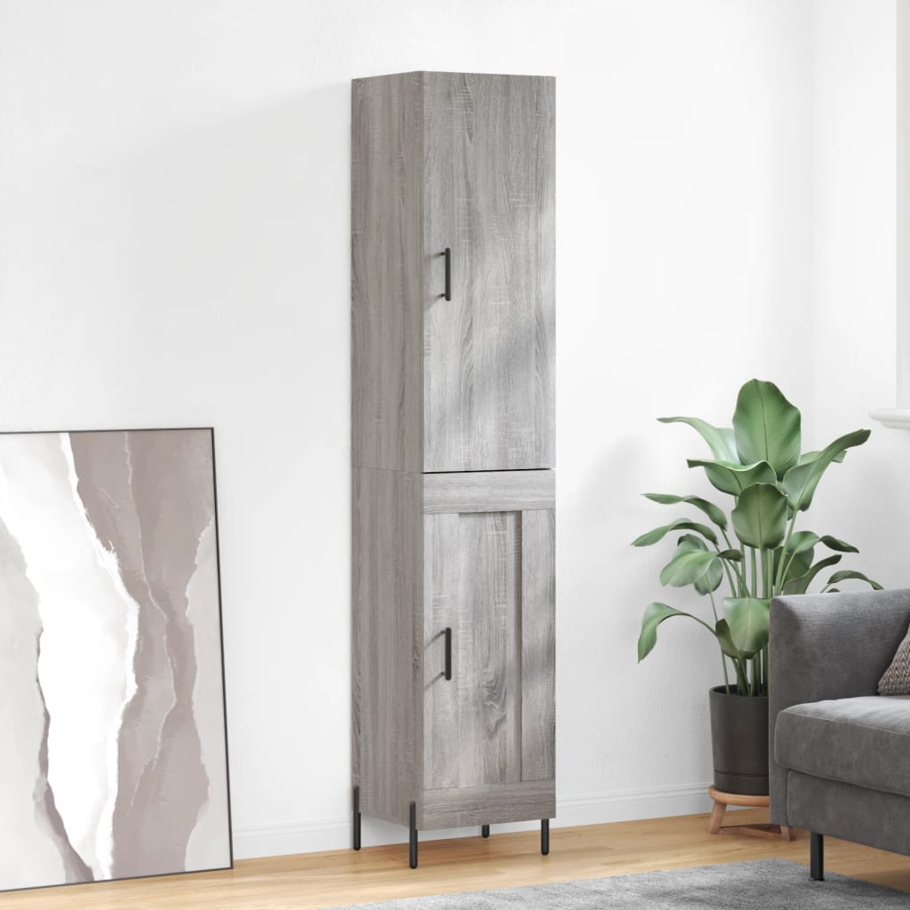 Credenza Grigio Sonoma 34,5x34x180 cm in Legno Multistrato - homemem39