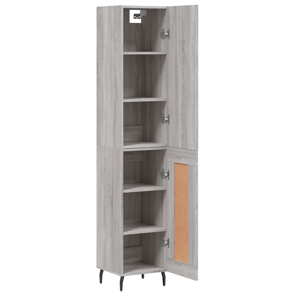 Credenza Grigio Sonoma 34,5x34x180 cm in Legno Multistrato - homemem39