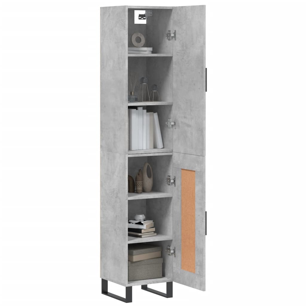 Credenza Grigio Cemento 34,5x34x180 cm in Legno Multistrato - homemem39