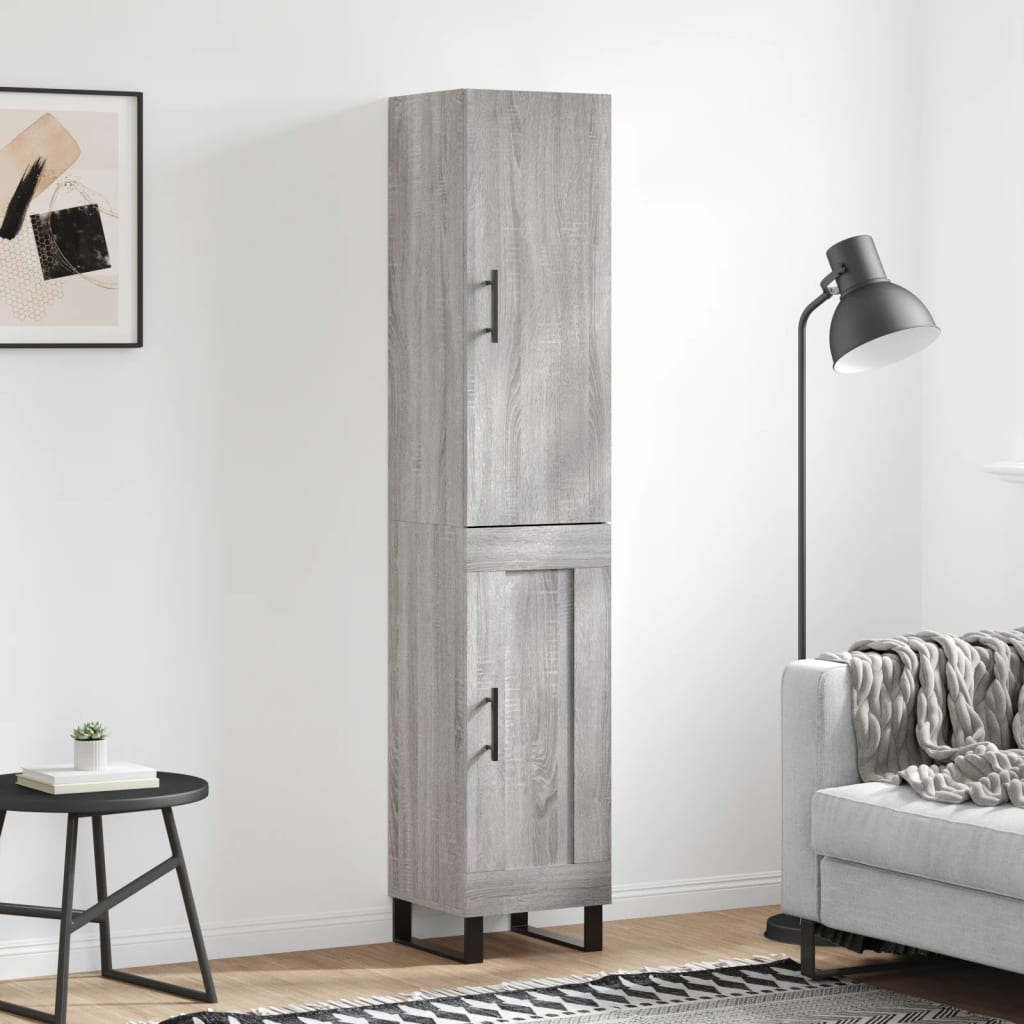 Credenza Grigio Sonoma 34,5x34x180 cm in Legno Multistrato - homemem39