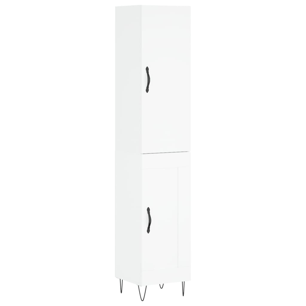 Credenza 34,5x34x180 cm in Legno Multistrato Bianco Lucido - homemem39