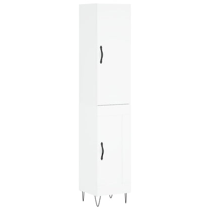 Credenza 34,5x34x180 cm in Legno Multistrato Bianco Lucido - homemem39