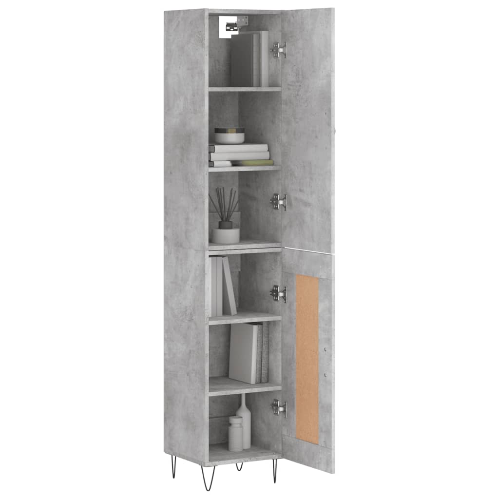 Credenza Grigio Cemento 34,5x34x180 cm in Legno Multistrato - homemem39