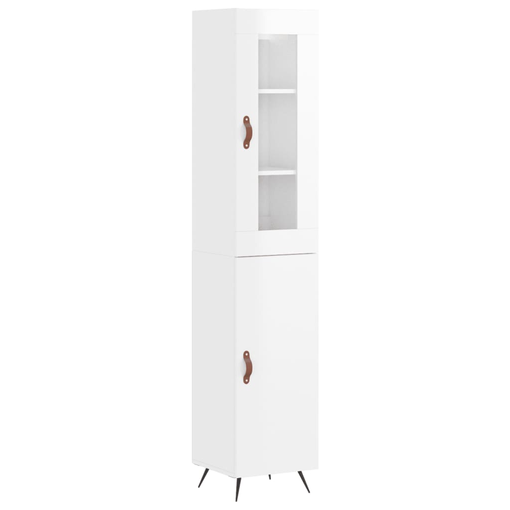 Credenza 34,5x34x180 cm in Legno Multistrato Bianco Lucido - homemem39