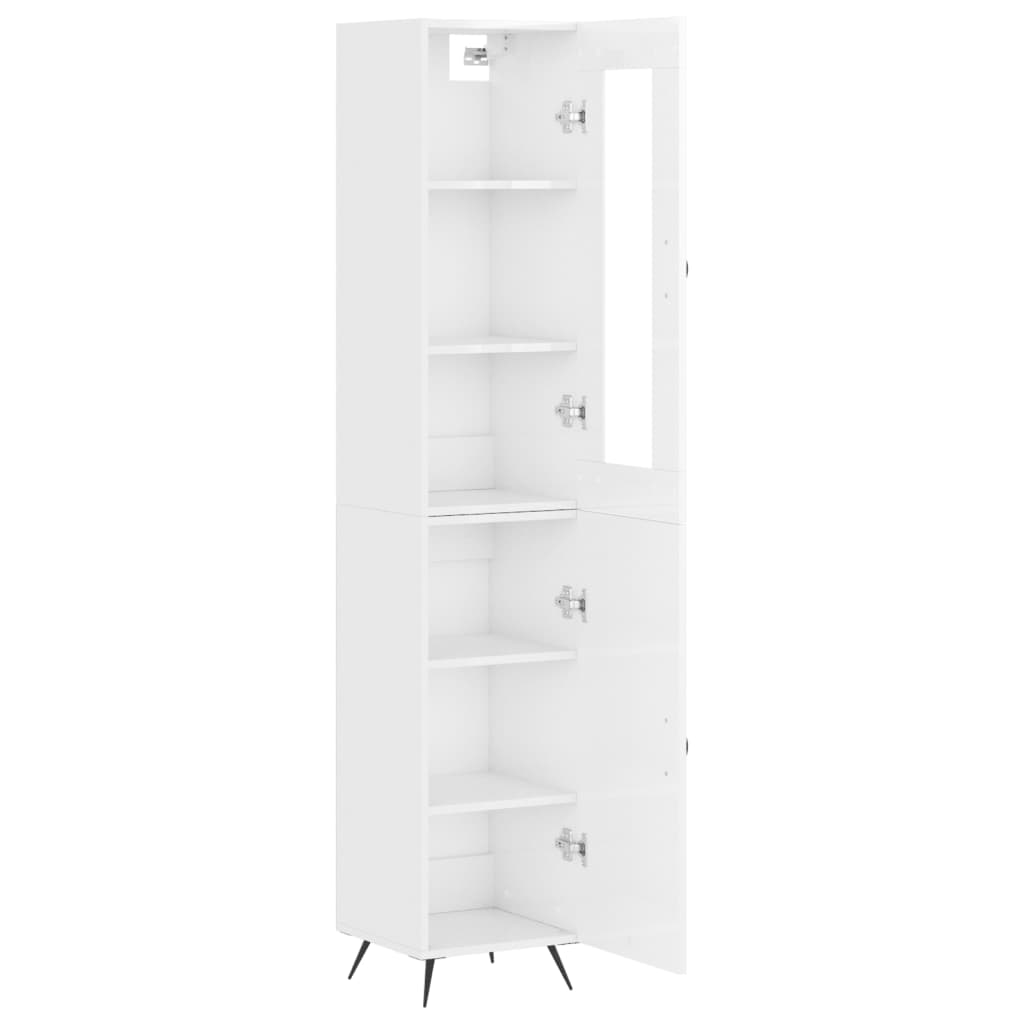 Credenza 34,5x34x180 cm in Legno Multistrato Bianco Lucido - homemem39