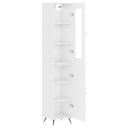 Credenza 34,5x34x180 cm in Legno Multistrato Bianco Lucido - homemem39