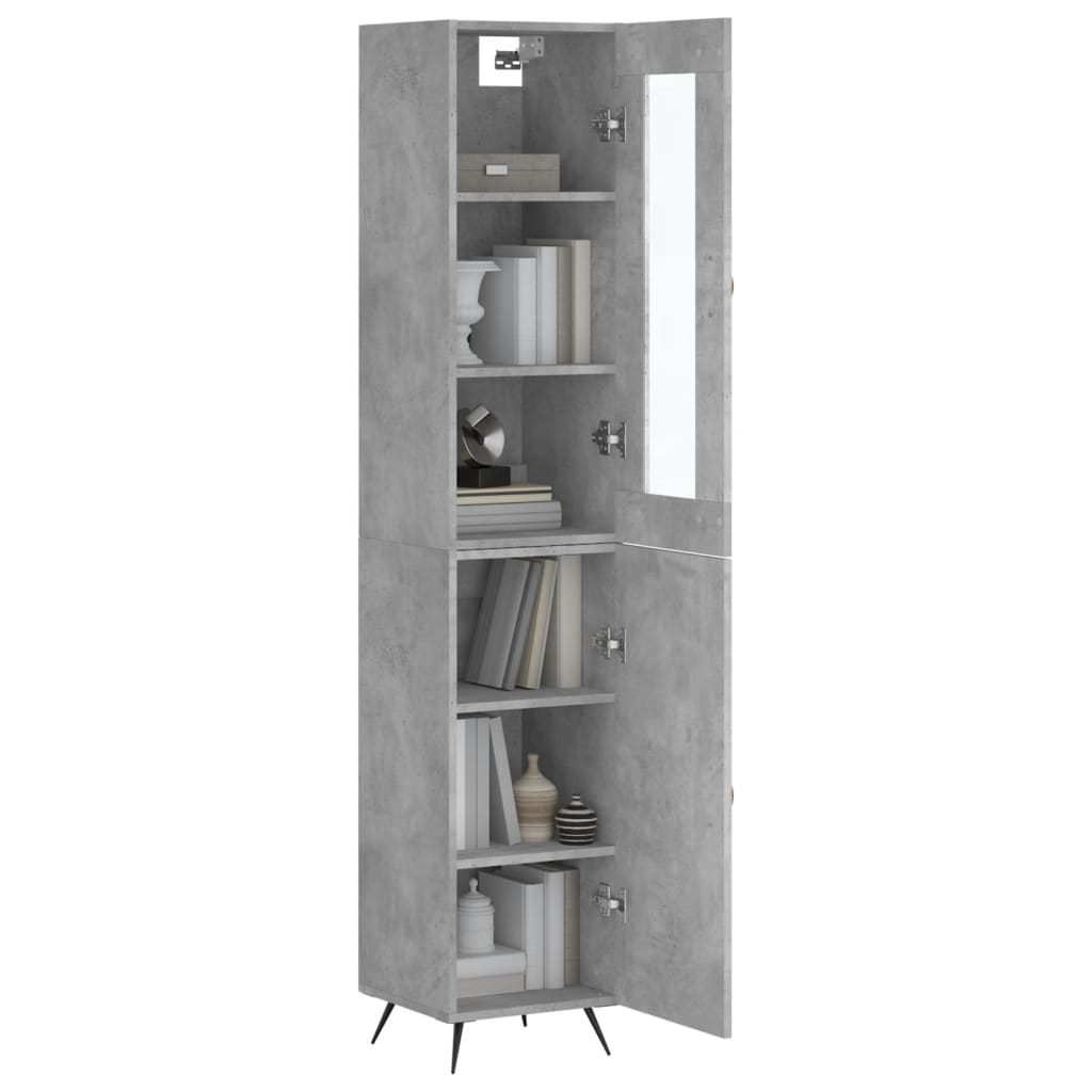 Credenza Grigio Cemento 34,5x34x180 cm in Legno Multistrato - homemem39