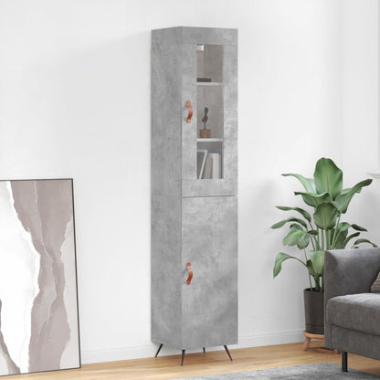 Credenza Grigio Cemento 34,5x34x180 cm in Legno Multistrato - homemem39