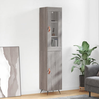 Credenza Grigio Sonoma 34,5x34x180 cm in Legno Multistrato - homemem39