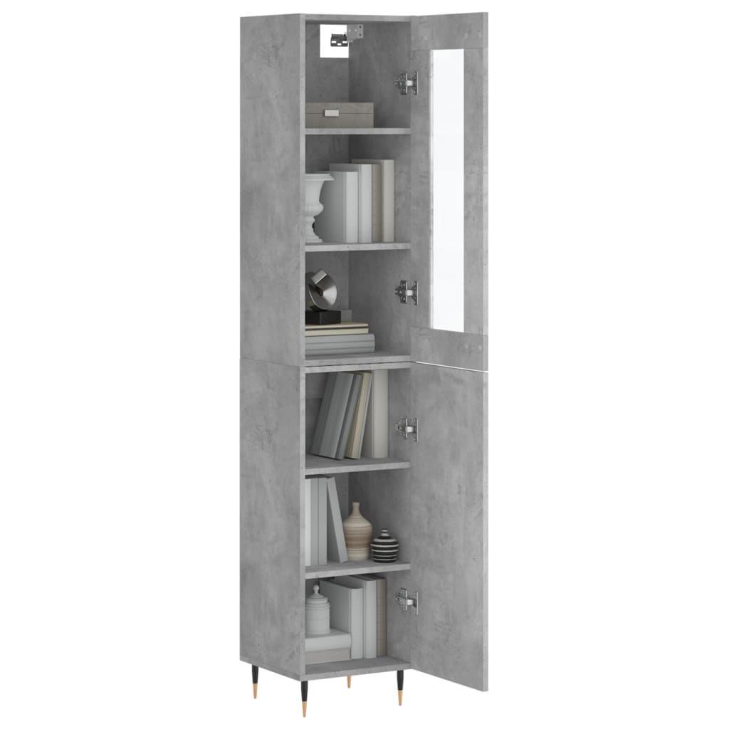 Credenza Grigio Cemento 34,5x34x180 cm in Legno Multistrato - homemem39