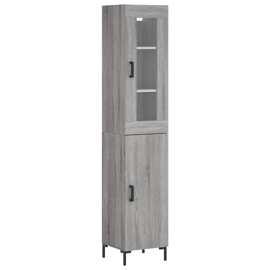 Credenza Grigio Sonoma 34,5x34x180 cm in Legno Multistrato - homemem39