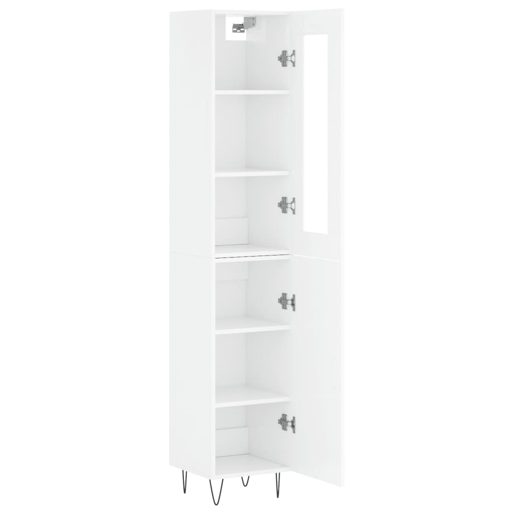 Credenza 34,5x34x180 cm in Legno Multistrato Bianco Lucido - homemem39