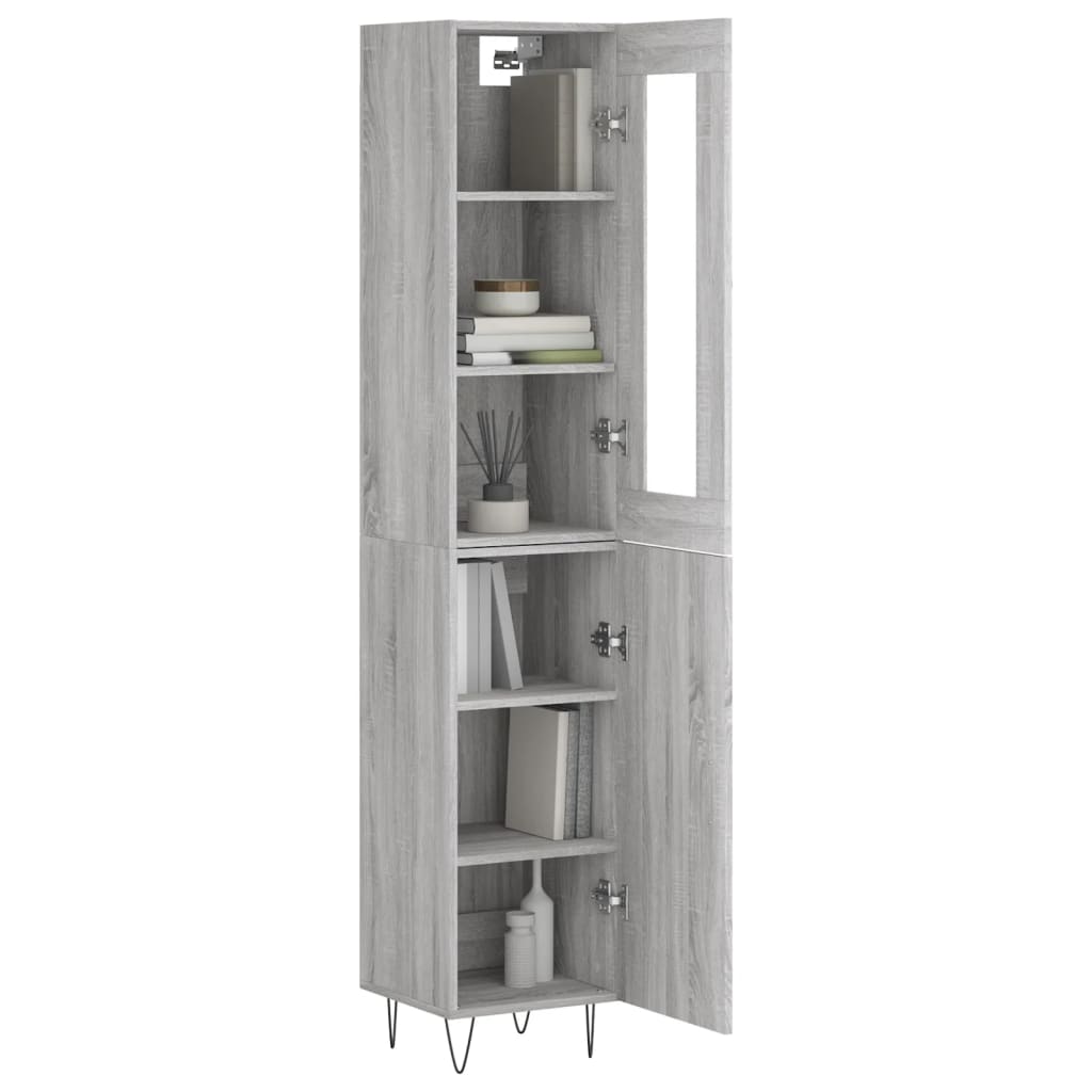 Credenza Grigio Sonoma 34,5x34x180 cm in Legno Multistrato - homemem39