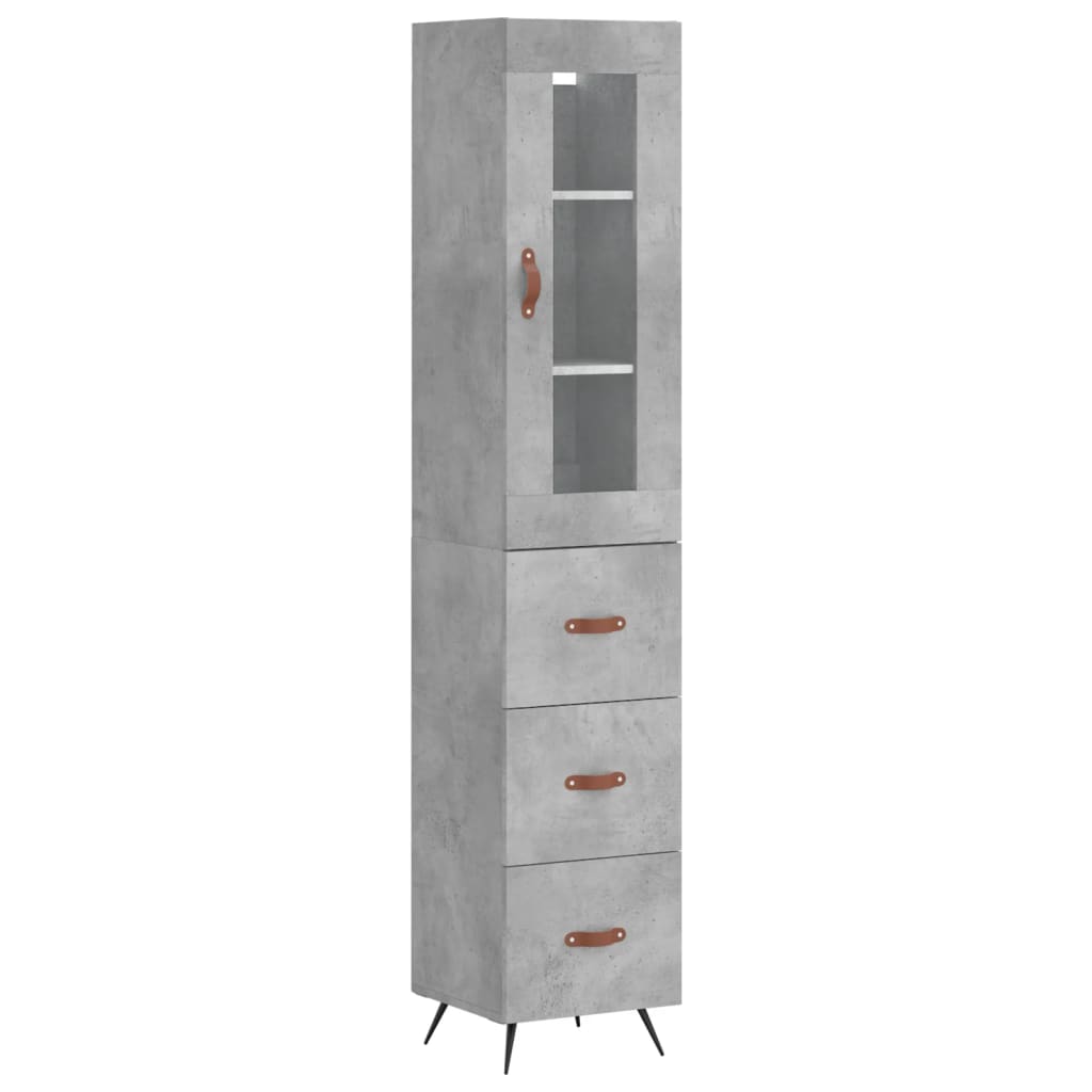 Credenza Grigio Cemento 34,5x34x180 cm in Legno Multistrato - homemem39