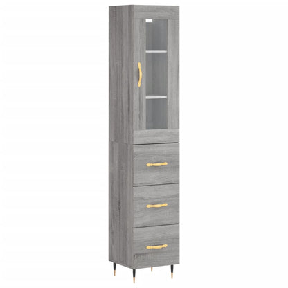 Credenza Grigio Sonoma 34,5x34x180 cm in Legno Multistrato - homemem39