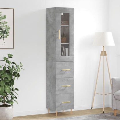 Credenza Grigio Cemento 34,5x34x180 cm in Legno Multistrato - homemem39