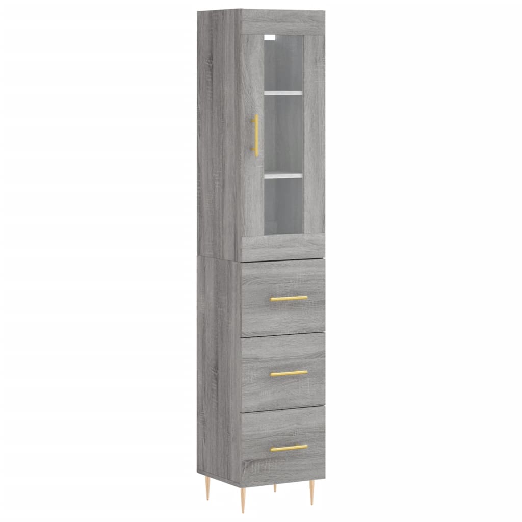 Credenza Grigio Sonoma 34,5x34x180 cm in Legno Multistrato - homemem39