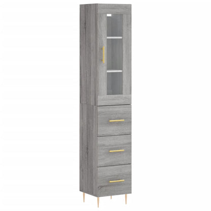 Credenza Grigio Sonoma 34,5x34x180 cm in Legno Multistrato - homemem39