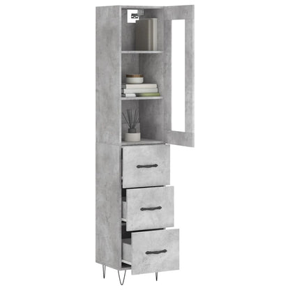 Credenza Grigio Cemento 34,5x34x180 cm in Legno Multistrato - homemem39