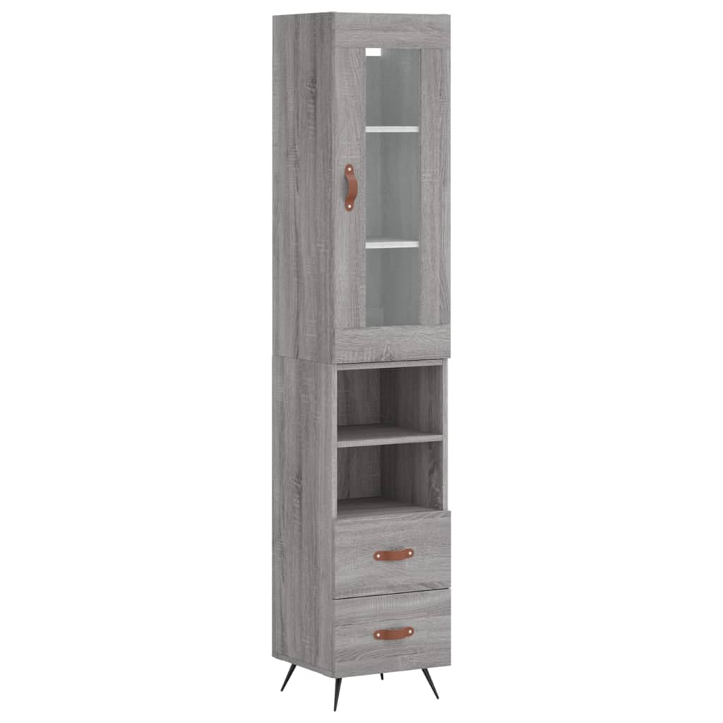 Credenza Grigio Sonoma 34,5x34x180 cm in Legno Multistrato - homemem39