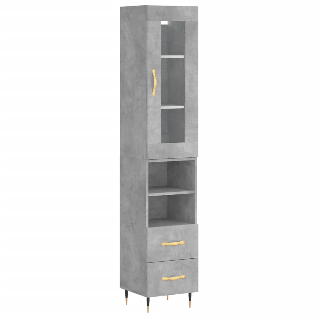 Credenza Grigio Cemento 34,5x34x180 cm in Legno Multistrato - homemem39