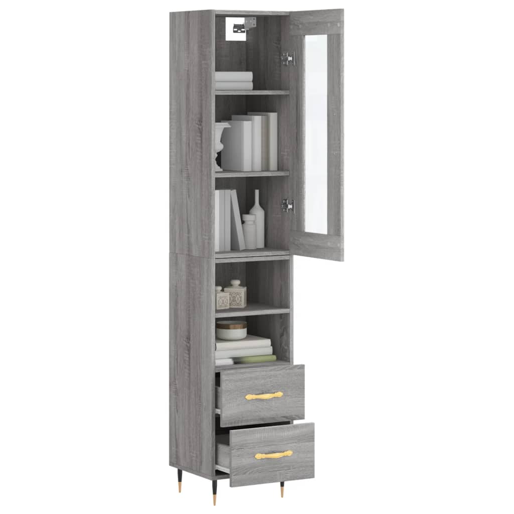 Credenza Grigio Sonoma 34,5x34x180 cm in Legno Multistrato - homemem39