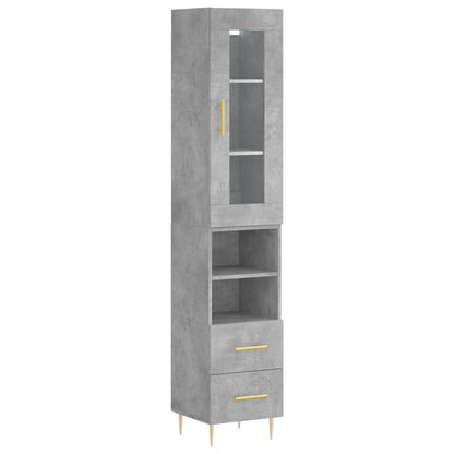 Credenza Grigio Cemento 34,5x34x180 cm in Legno Multistrato - homemem39