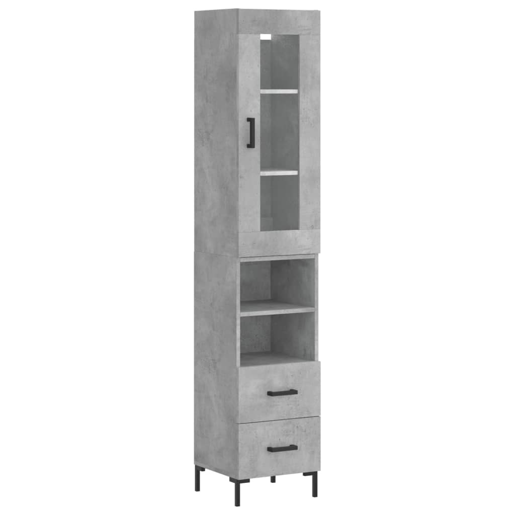 Credenza Grigio Cemento 34,5x34x180 cm in Legno Multistrato - homemem39