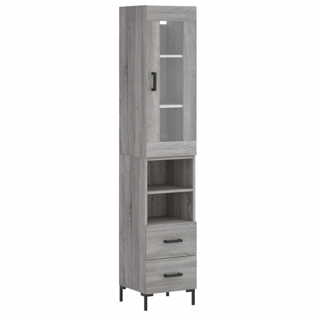 Credenza Grigio Sonoma 34,5x34x180 cm in Legno Multistrato - homemem39