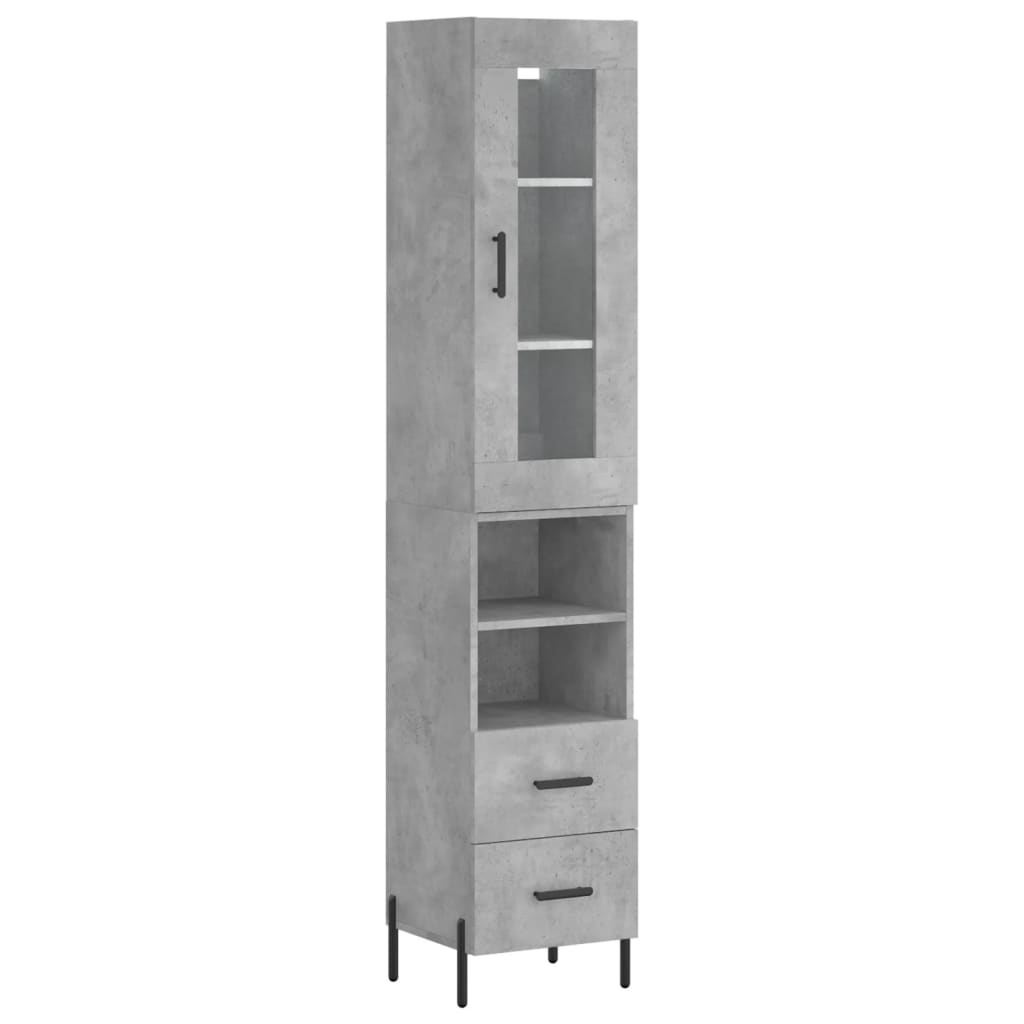 Credenza Grigio Cemento 34,5x34x180 cm in Legno Multistrato - homemem39